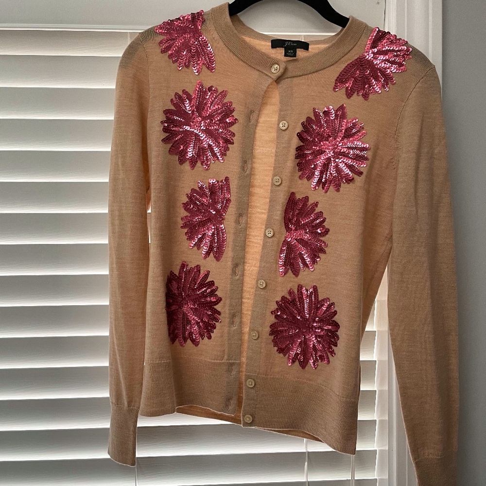 Jcrew Merino wool embellished cardigan